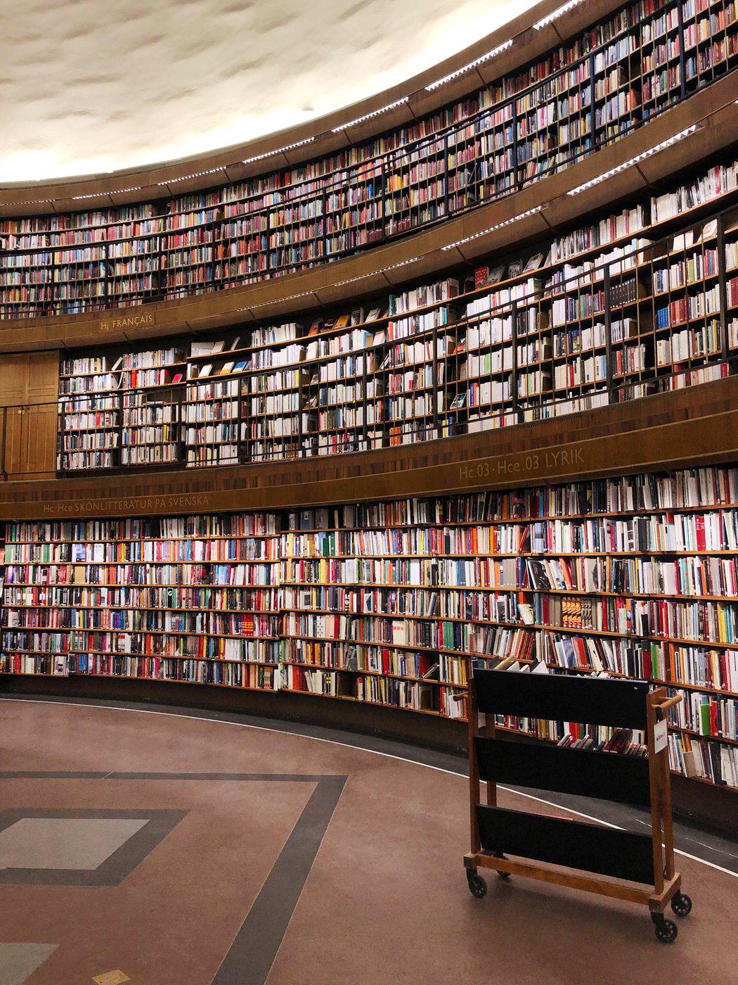 Shelves at Stockholm Public Library